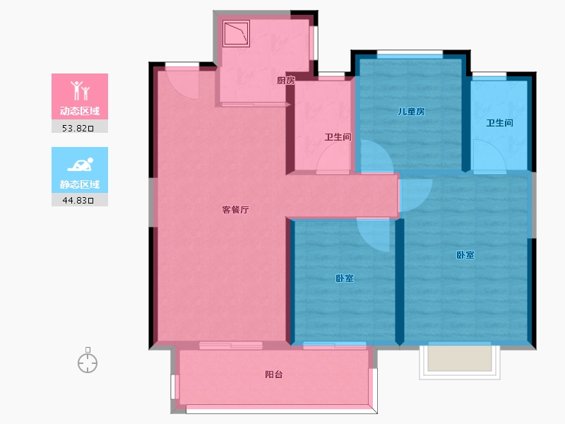 浙江省-宁波市-云都会府-88.01-户型库-动静分区