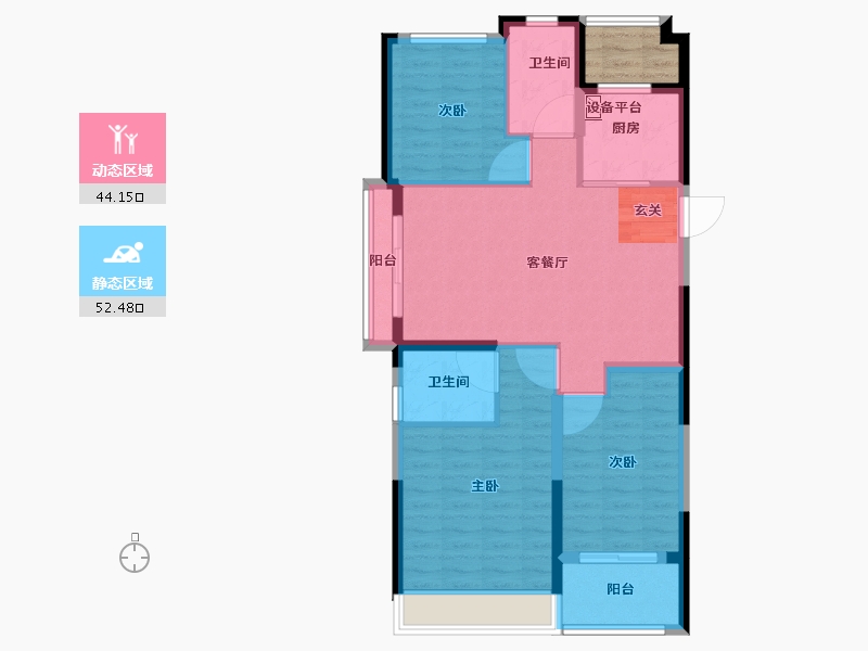 浙江省-台州市-金地中城广场-89.75-户型库-动静分区