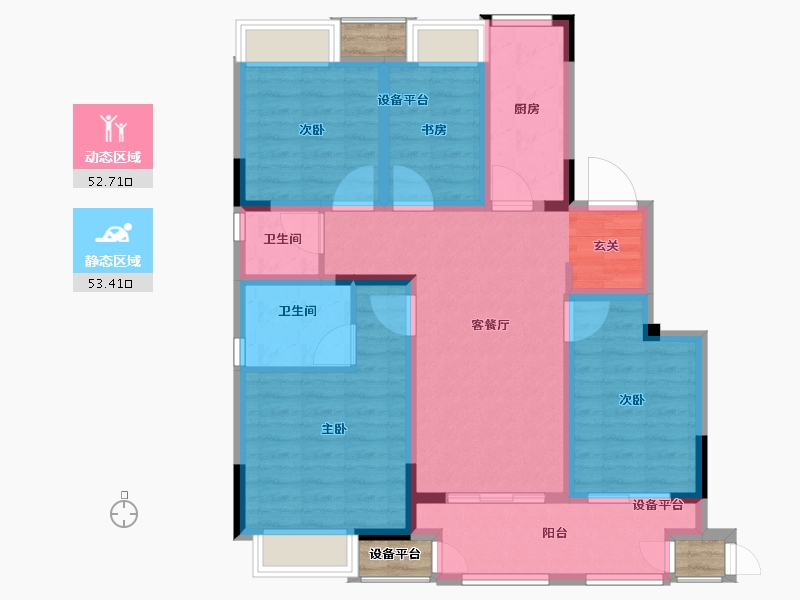 江苏省-常州市-新城和昱-97.99-户型库-动静分区