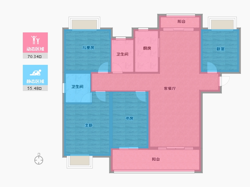 江西省-上饶市-东投·太阳城-113.41-户型库-动静分区