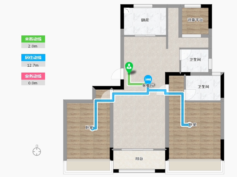 浙江省-湖州市-德清市心府-88.00-户型库-动静线