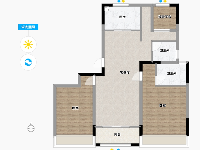 浙江省-湖州市-德清市心府-88.00-户型库-采光通风