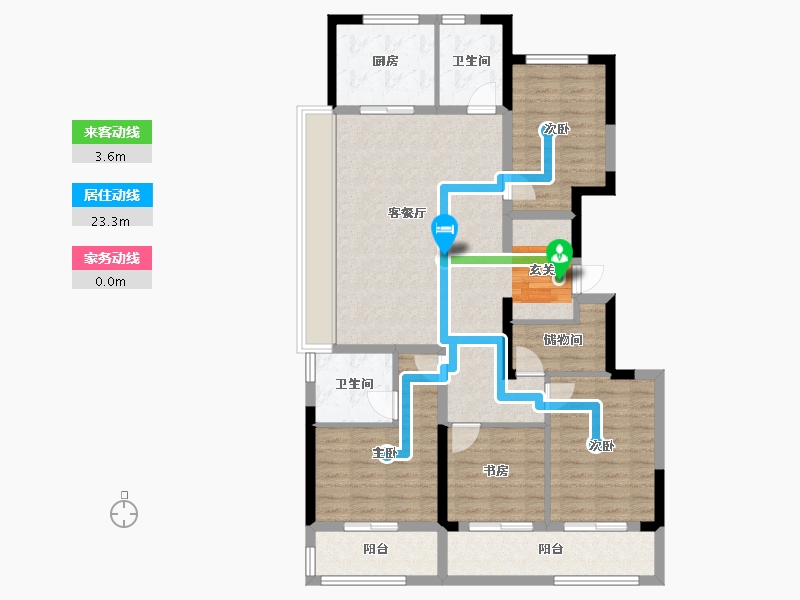 浙江省-台州市-滨江金科锦湖园-111.58-户型库-动静线