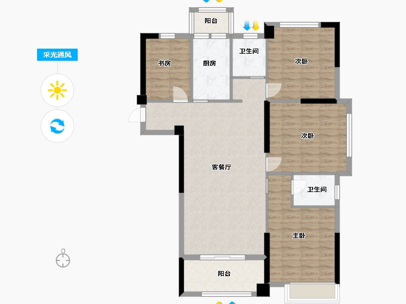 江西省-九江市-江州华府-107.55-户型库-采光通风