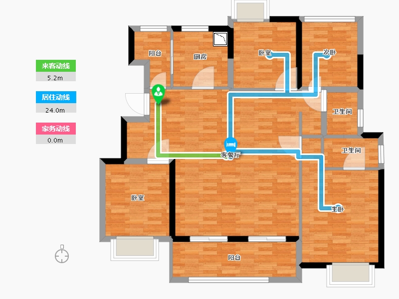 江苏省-南通市-万科翡翠公园-105.57-户型库-动静线