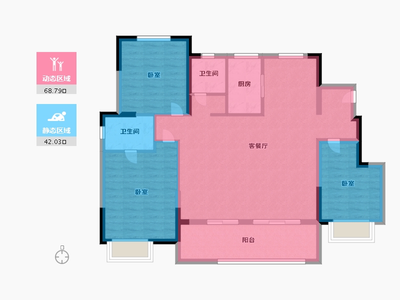 浙江省-宁波市-海湾新城-99.99-户型库-动静分区