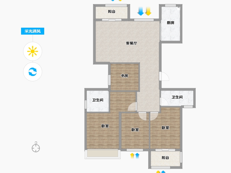 浙江省-衢州市-新湖牡丹园-124.00-户型库-采光通风