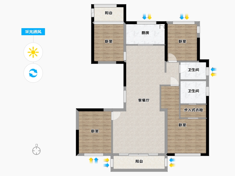 浙江省-温州市-新希望天麓-119.48-户型库-采光通风