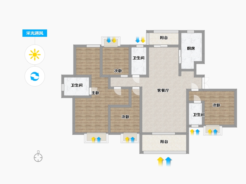 江西省-九江市-俊怡·庐山御府-127.99-户型库-采光通风