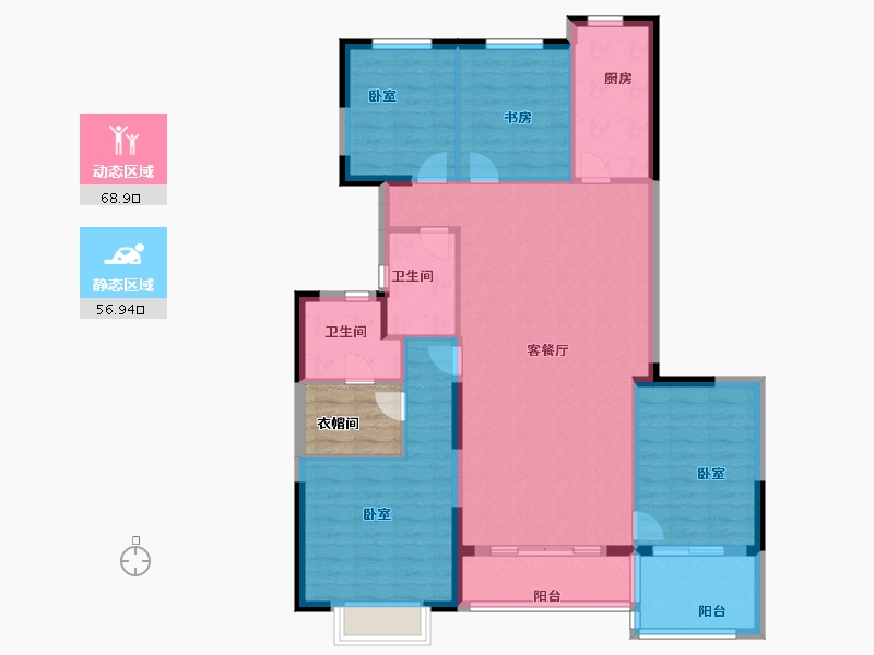 江苏省-泰州市-靖江恒大御景半岛-118.50-户型库-动静分区