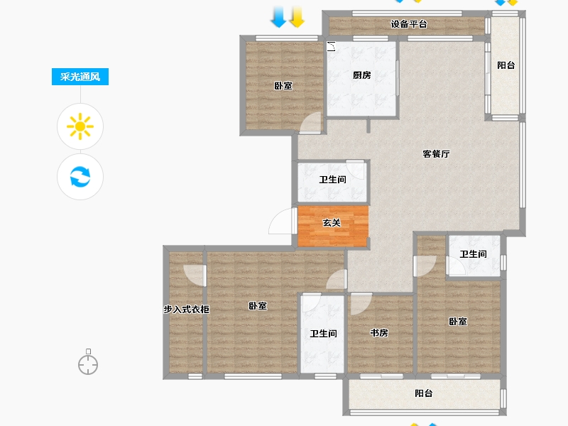 浙江省-衢州市-新湖牡丹园-166.00-户型库-采光通风