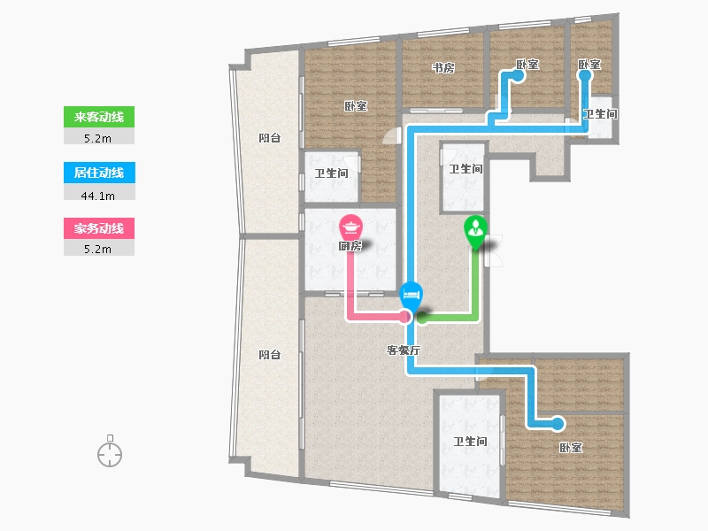 浙江省-杭州市-观雲钱塘城-256.00-户型库-动静线