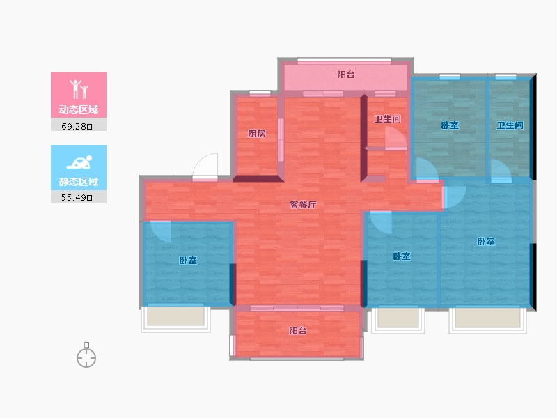 江苏省-镇江市-碧桂园世纪城邦-112.00-户型库-动静分区