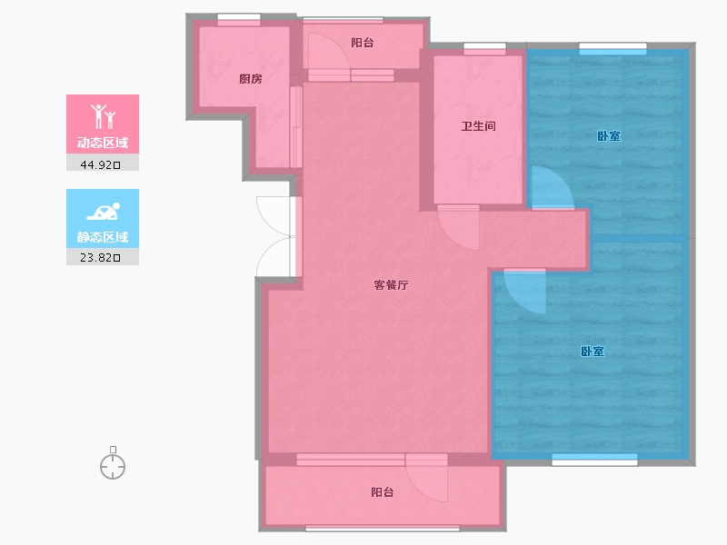 辽宁省-大连市-大连明珠湾-61.62-户型库-动静分区