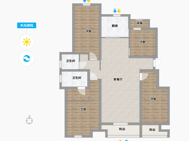 江西省-南昌市-联发公园前-117.00-户型库-采光通风