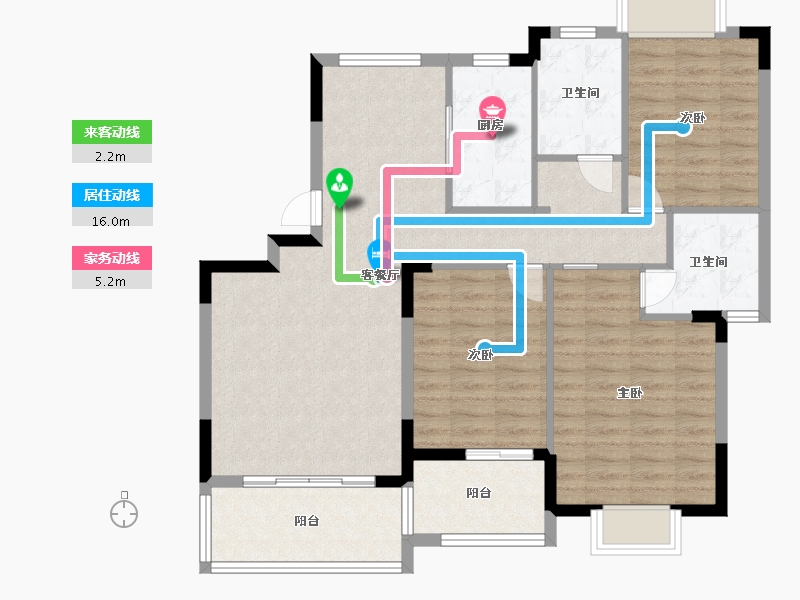 江西省-九江市-克拉首座-101.40-户型库-动静线