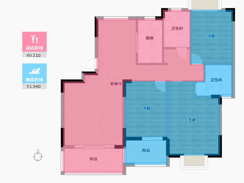 江西省-九江市-克拉首座-101.40-户型库-动静分区