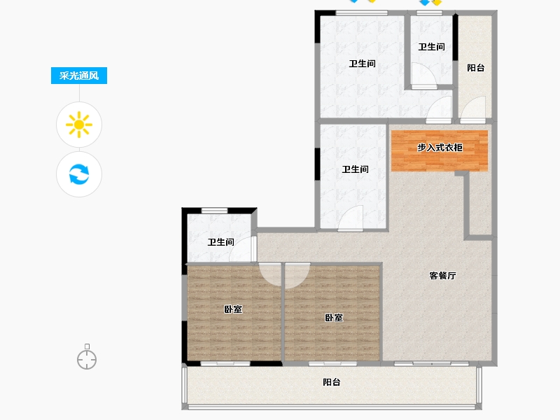 福建省-莆田市-滨溪正荣府-182.00-户型库-采光通风