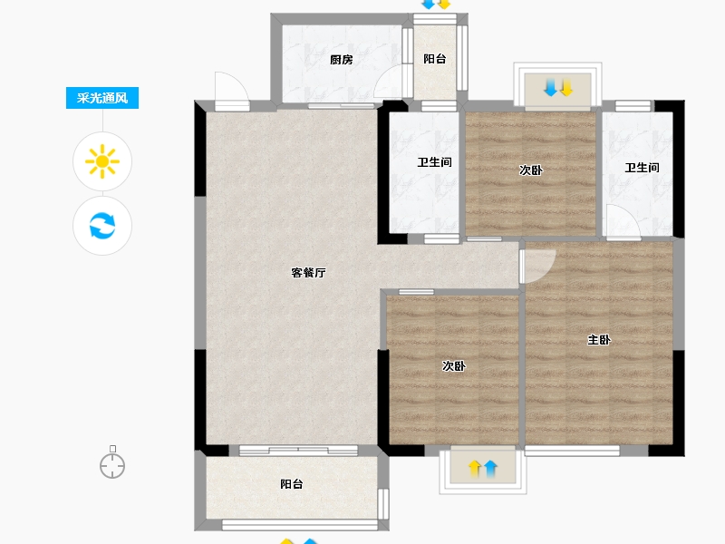 江西省-九江市-俊怡·庐山御府-88.01-户型库-采光通风