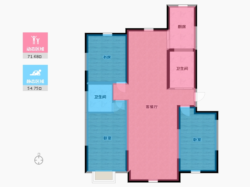 宁夏回族自治区-银川市-巨力·公园悦府-114.22-户型库-动静分区