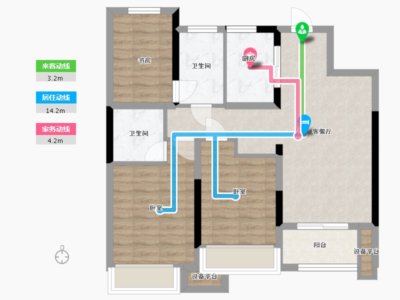 浙江省-杭州市-学成府-72.30-户型库-动静线