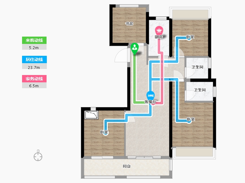 浙江省-温州市-大诚瓯江印象-102.00-户型库-动静线