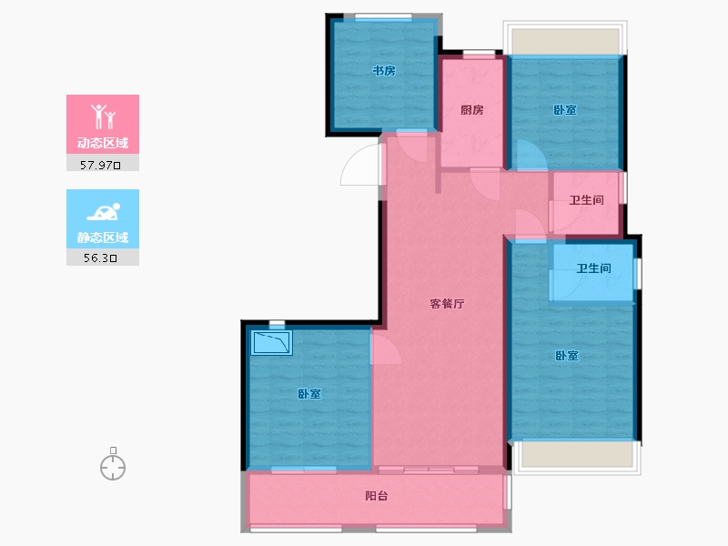 浙江省-温州市-大诚瓯江印象-102.00-户型库-动静分区