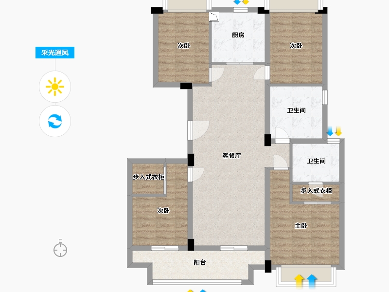 江西省-南昌市-中大弘阳-104.00-户型库-采光通风