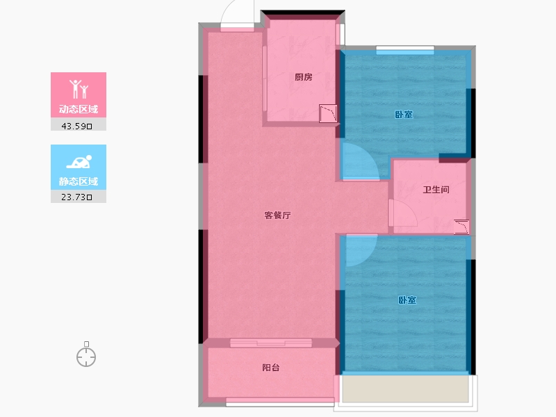 浙江省-金华市-东望文华-60.00-户型库-动静分区