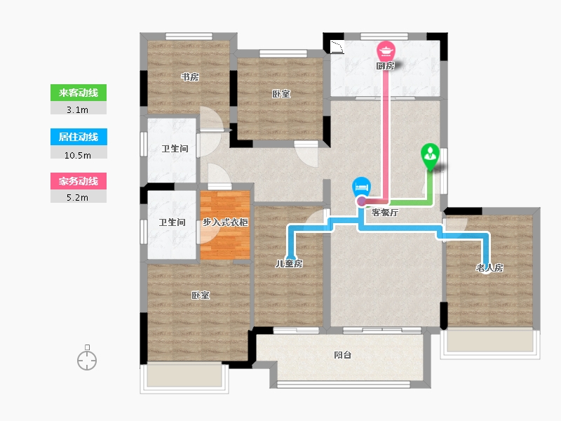 浙江省-湖州市-光明香樟园-113.00-户型库-动静线