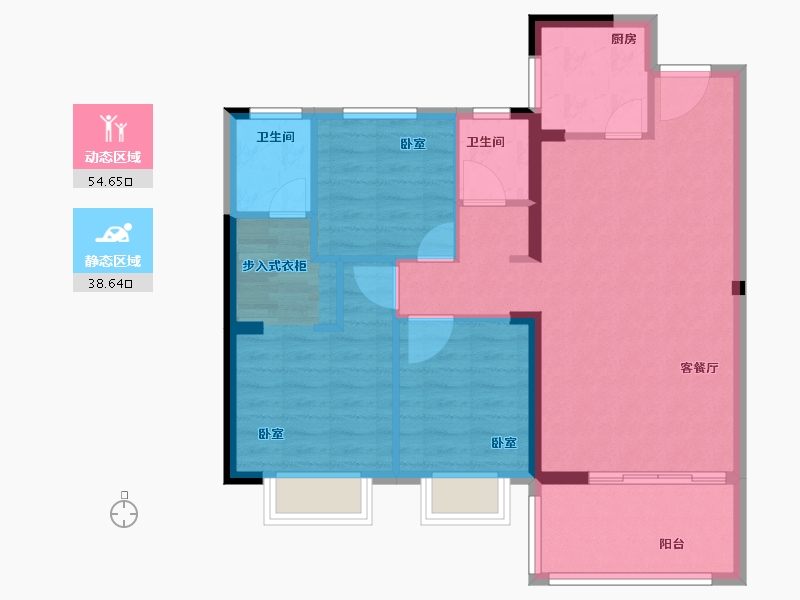 福建省-泉州市-城建水墨芳林-84.00-户型库-动静分区