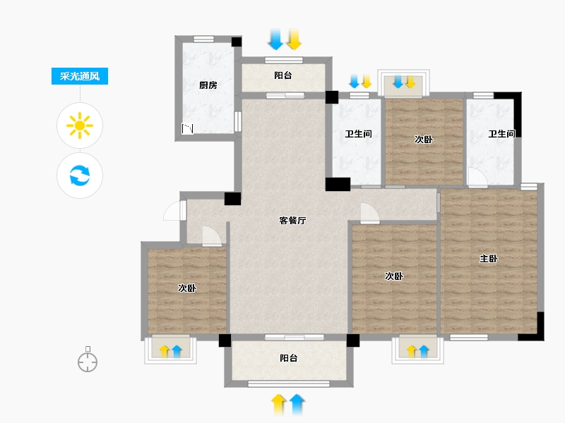 江西省-九江市-水墨江南-116.60-户型库-采光通风