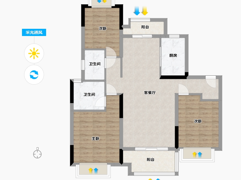 江西省-南昌市-龍居東郡-88.00-户型库-采光通风