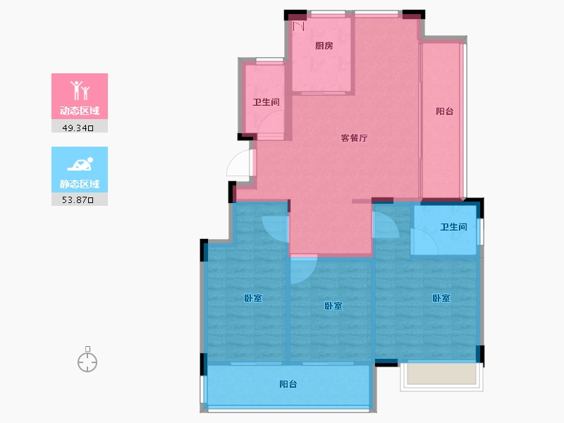 浙江省-丽水市-多弗怡泉湾-93.18-户型库-动静分区