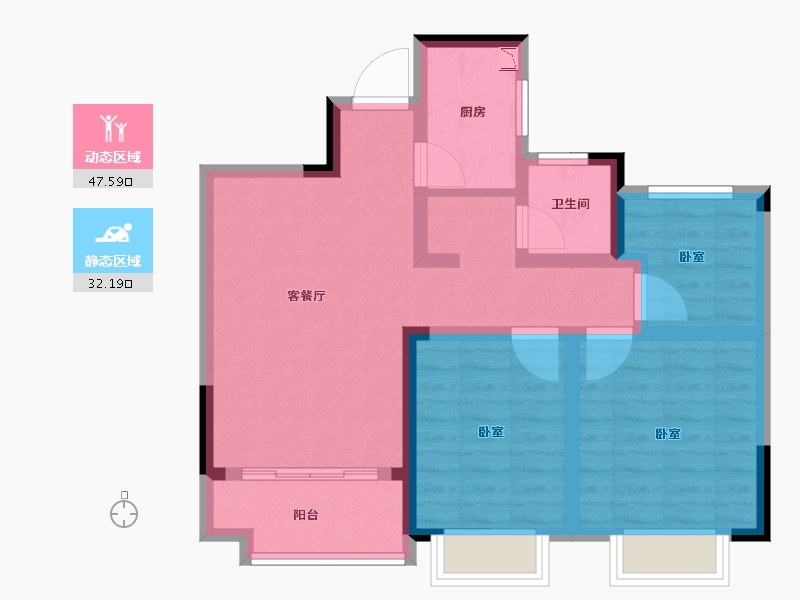 安徽省-合肥市-尚泽琪瑞公馆-70.00-户型库-动静分区