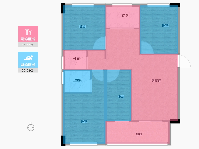 浙江省-丽水市-庆元黄馨佳苑-97.61-户型库-动静分区