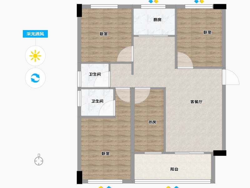 浙江省-丽水市-庆元黄馨佳苑-97.61-户型库-采光通风