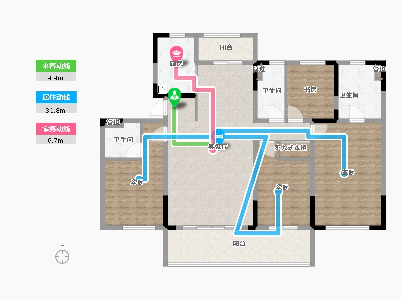 江苏省-泰州市-靖江龙信家园-146.00-户型库-动静线