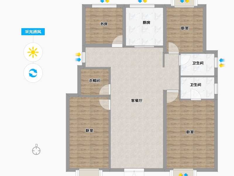 江西省-上饶市-中梁·国宾壹号-114.00-户型库-采光通风