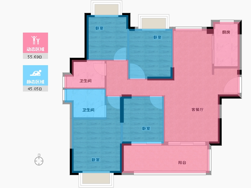 福建省-泉州市-鼎盛城上城-91.00-户型库-动静分区