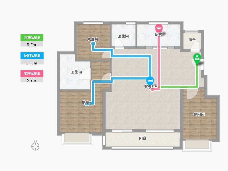 浙江省-宁波市-信达万科澜湖郡二期-119.48-户型库-动静线