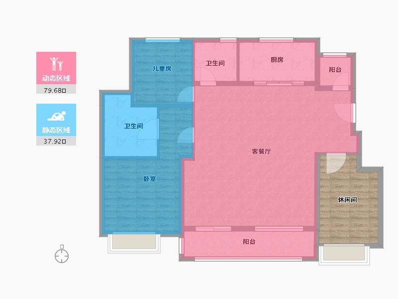 浙江省-宁波市-信达万科澜湖郡二期-119.48-户型库-动静分区