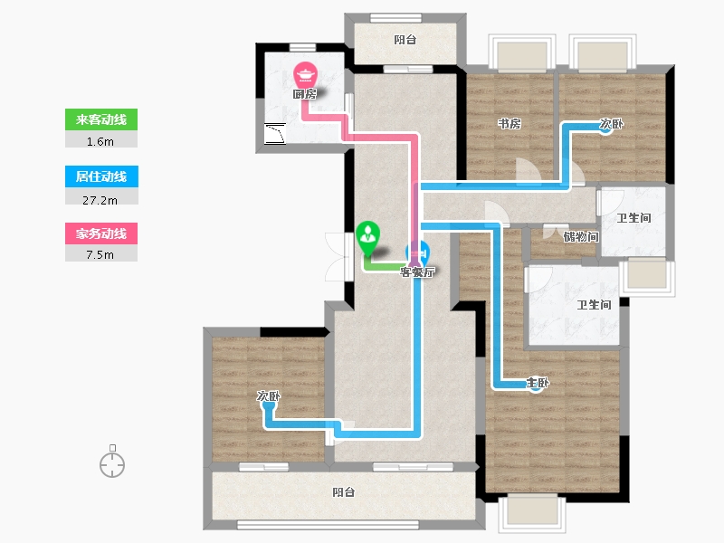 江苏省-南通市-绿城·蘭园-114.00-户型库-动静线