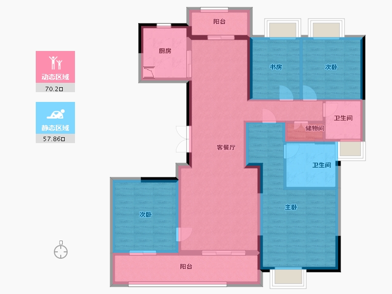 江苏省-南通市-绿城·蘭园-114.00-户型库-动静分区