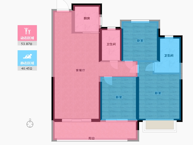 浙江省-温州市-大诚瓯江印象-83.99-户型库-动静分区