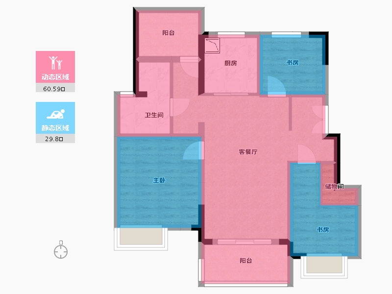 安徽省-合肥市-江山庐州印-78.65-户型库-动静分区