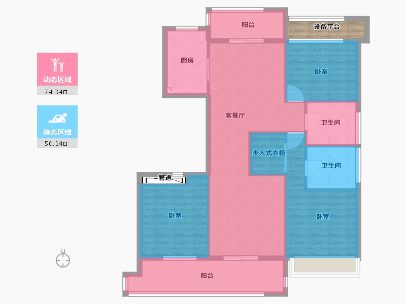 浙江省-衢州市-新湖牡丹园-115.89-户型库-动静分区