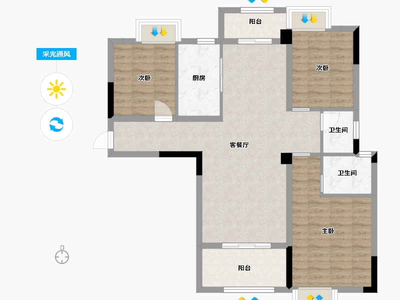 江西省-九江市-九江中联城-92.50-户型库-采光通风