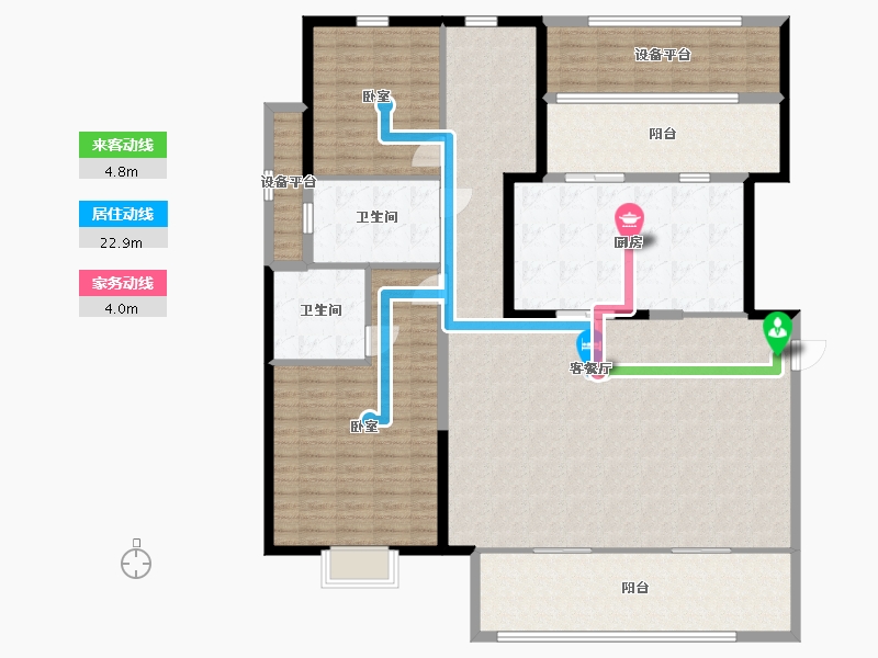 宁夏回族自治区-银川市-万科锦宸-177.13-户型库-动静线