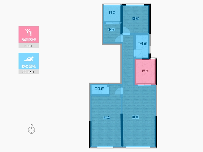 浙江省-湖州市-鲁能公馆-76.49-户型库-动静分区